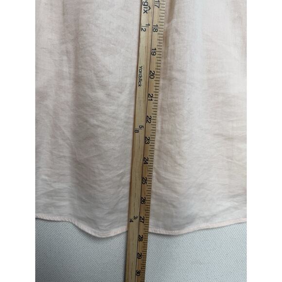Loft Women’s Blouse Top Tunic M Pale Peach Long Sleeve Crochet Embroidered - Picture 11 of 13